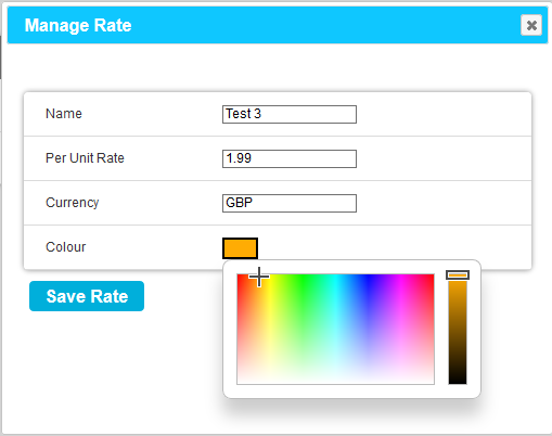 Manage Rate Colour Palette New