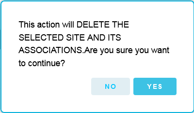 Delete Site Warning
