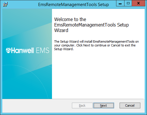 EMS Remote Management Tools Setup Wizard