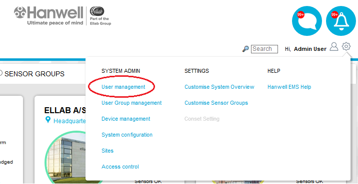 System Menu-User Management