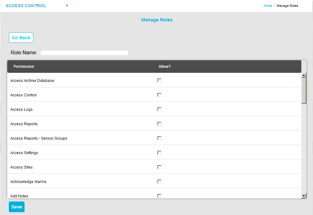 Second Manage Roles Interface