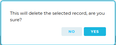 Delete the Selected Record Yes No