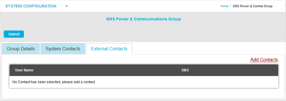 SMS POwer and Communications Group External Contacts