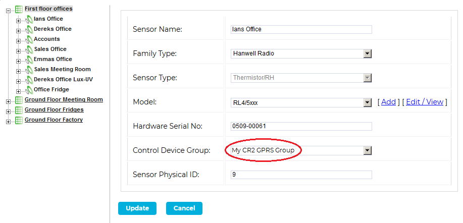 Associate Sensor CR2 GPRS
