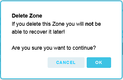 Delete Zone Warning