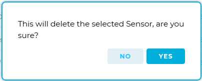 Delete Sensor Yes No