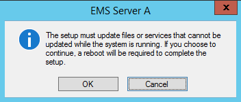 EMS Server A Setup Must Update