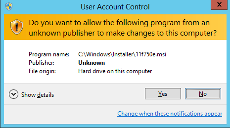 User Account Control Remove Server