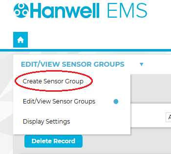 Edit-View Sensor Groups Drop Down