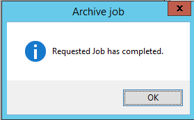 Archive Job Completed
