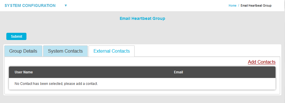 Email Heartbeat Group - External Contacts None