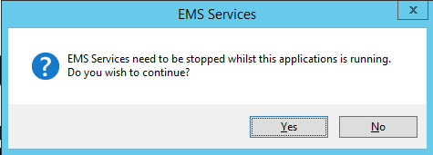 EMS Services need to be stopped