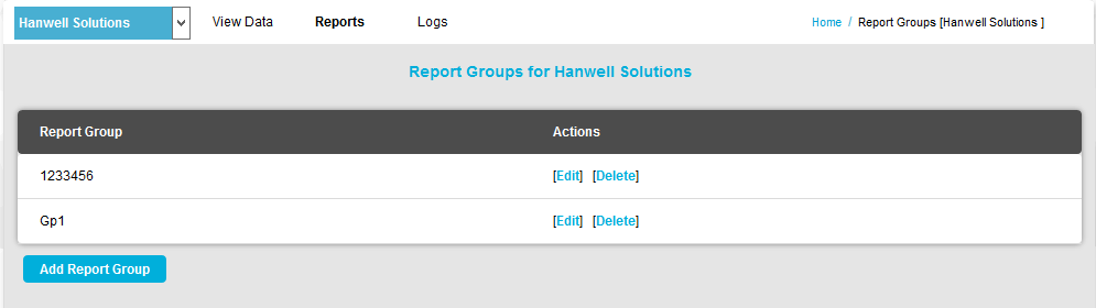 Exisitng Report Groups