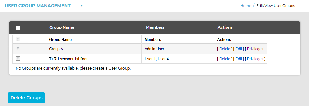 User Group Management- Group Name