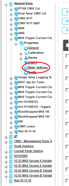 Meter Settings Icon LH List Current Clamp OLD
