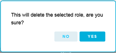 Warning Dialog Delete Selected Role