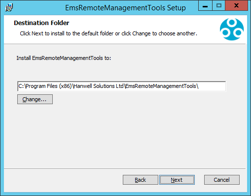 EMS Remote Management Tools Destination Folder