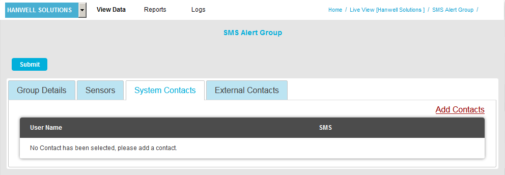 SMS Alert Group System Contacts2