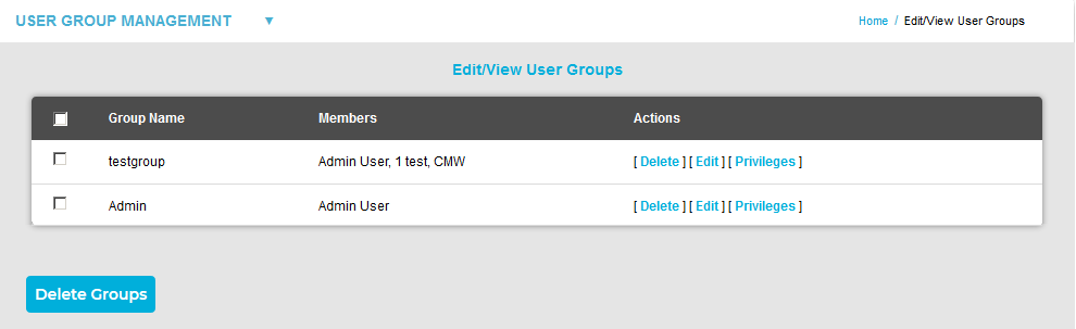 Edit-View User Group Window