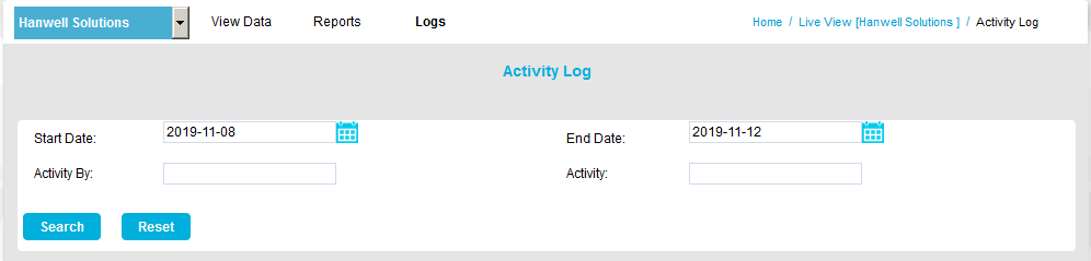 Activity Log Search