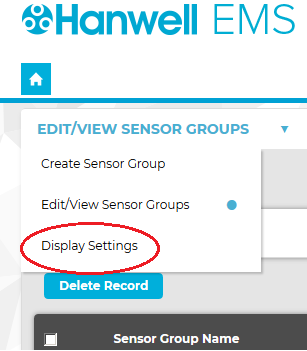 Adding Sensors  Groups Display Settings