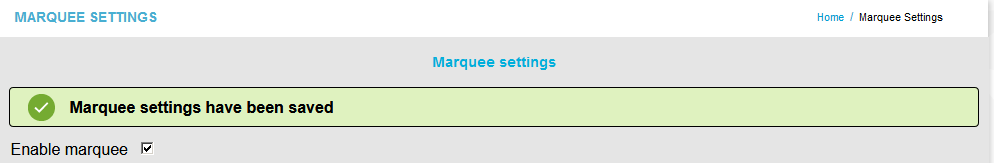Marquee Settings Saved Dialog